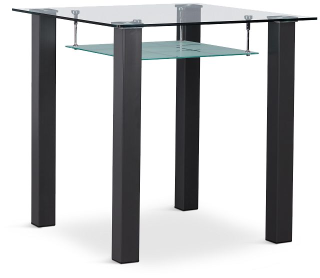 Vienna Dark Gray Glass Square High Dining Table