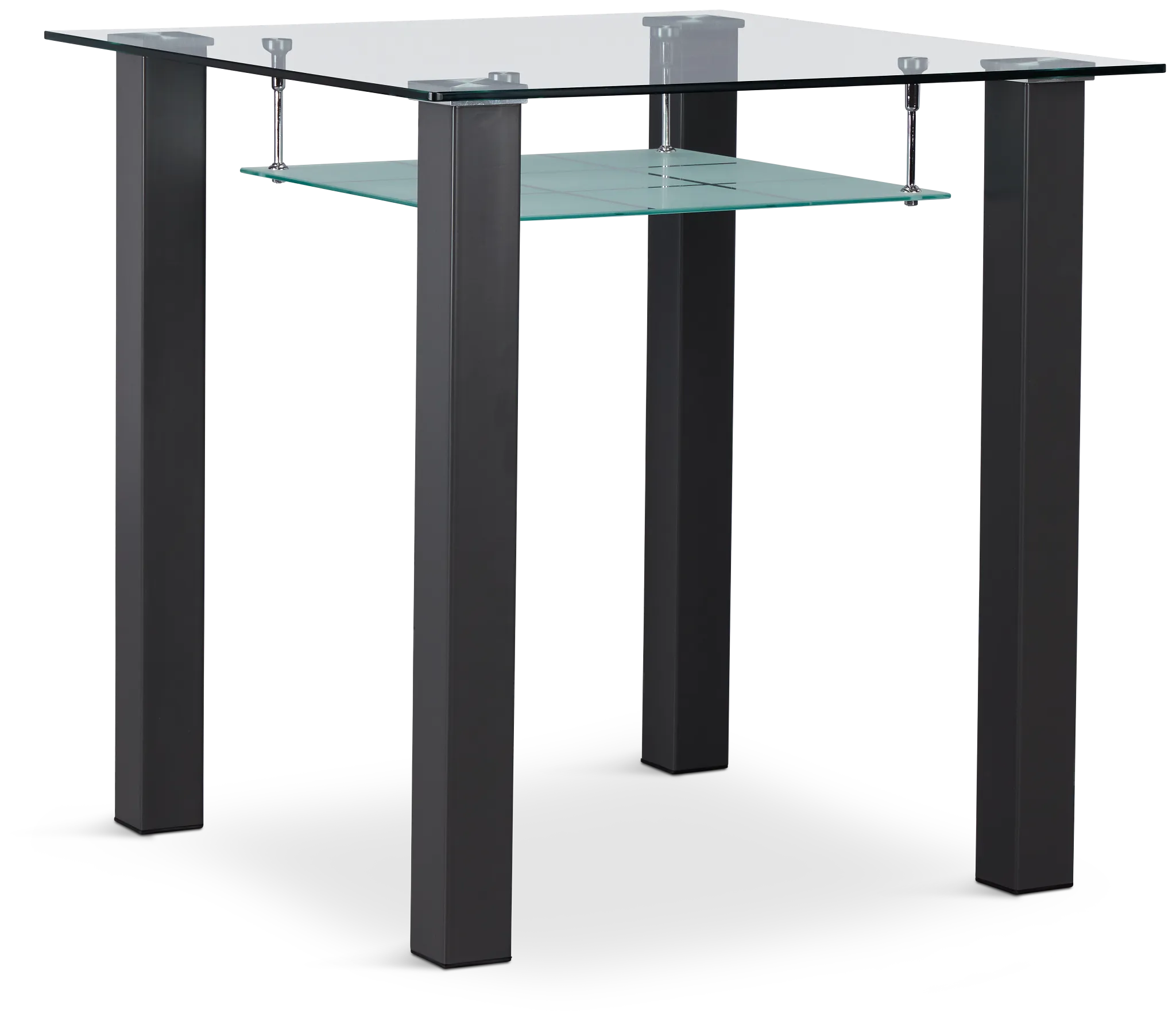 Vienna Dark Gray Glass Square High Dining Table