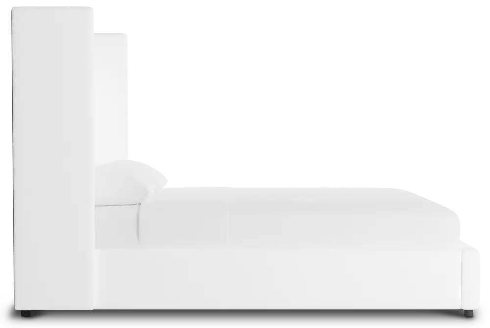 Captiva Peyton White 60" Upholstered Shelter Bed Captiva Peyton White 60" Upholstered Shelter Bed