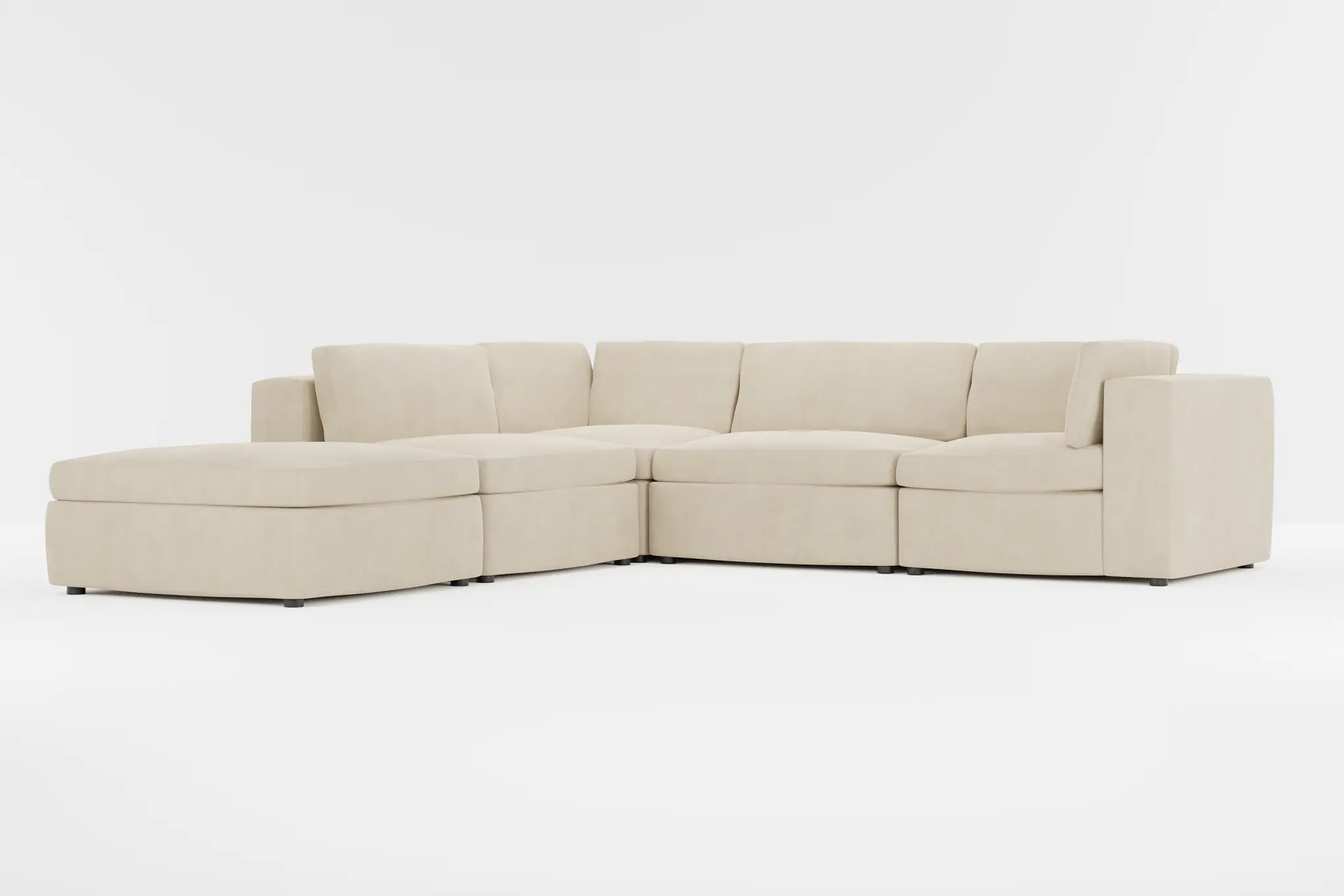 Destin Peyton Beige Fabric 5pc Bumper Sectional Destin Peyton Beige Fabric 5pc Bumper Sectional