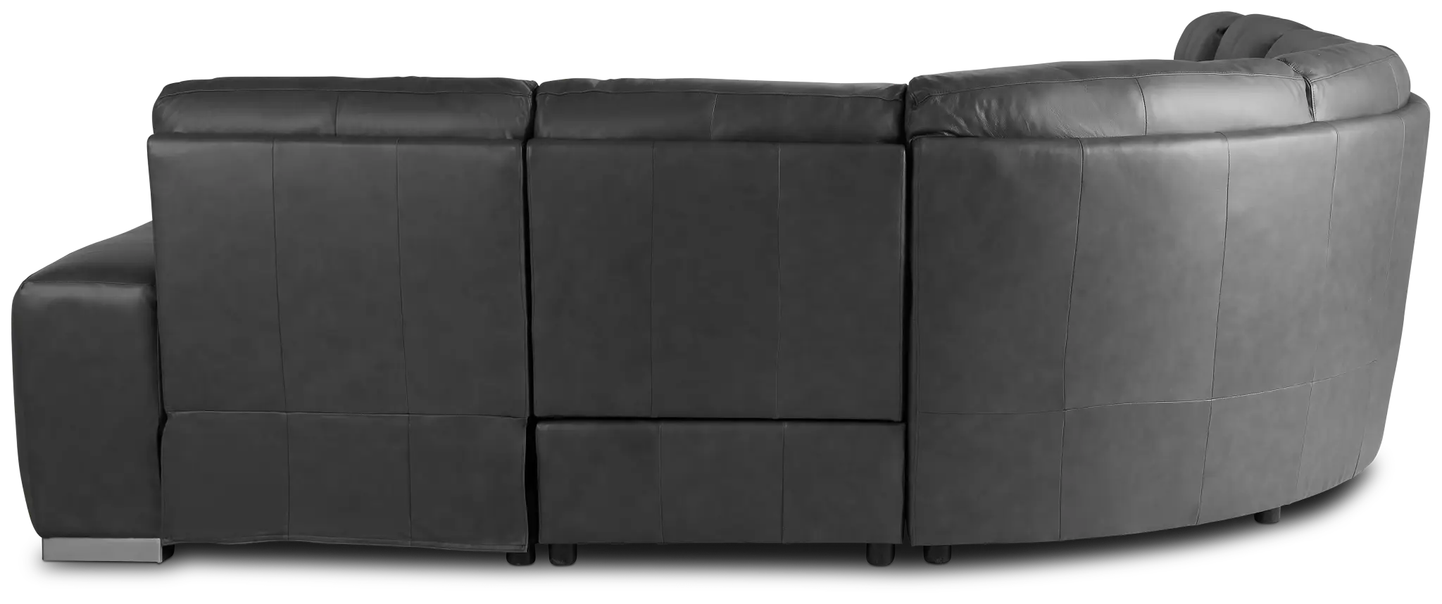 Elba Dark Gray Leather Large Dual Power Right Chaise Sectional Elba Dark Gray Leather Large Dual Power Right Chaise Sectional
