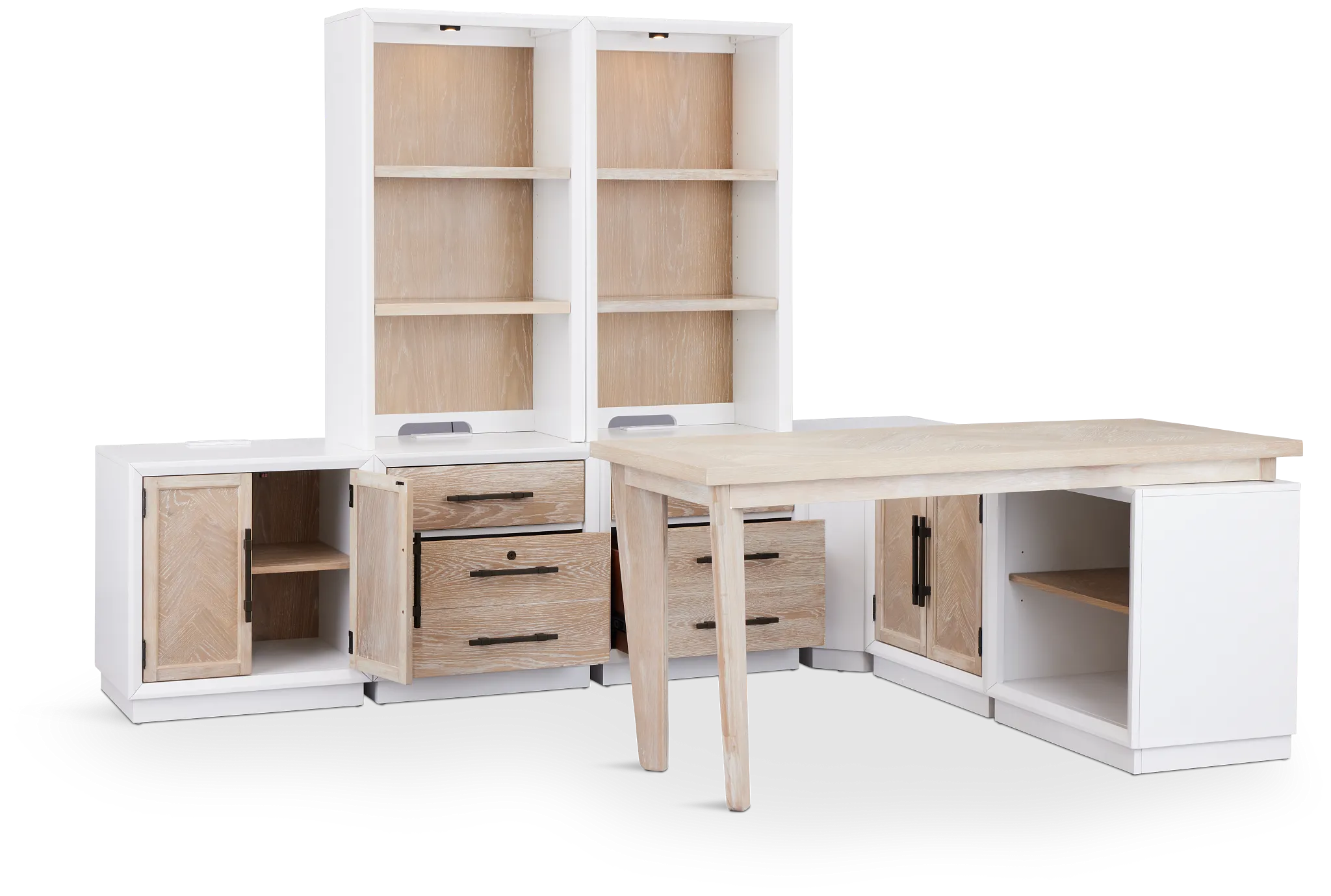 Boca Grande Light Tone Large L Wall Desk