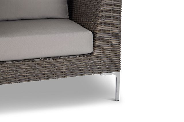 Tulum Gray Woven Cushioned Arm Chair