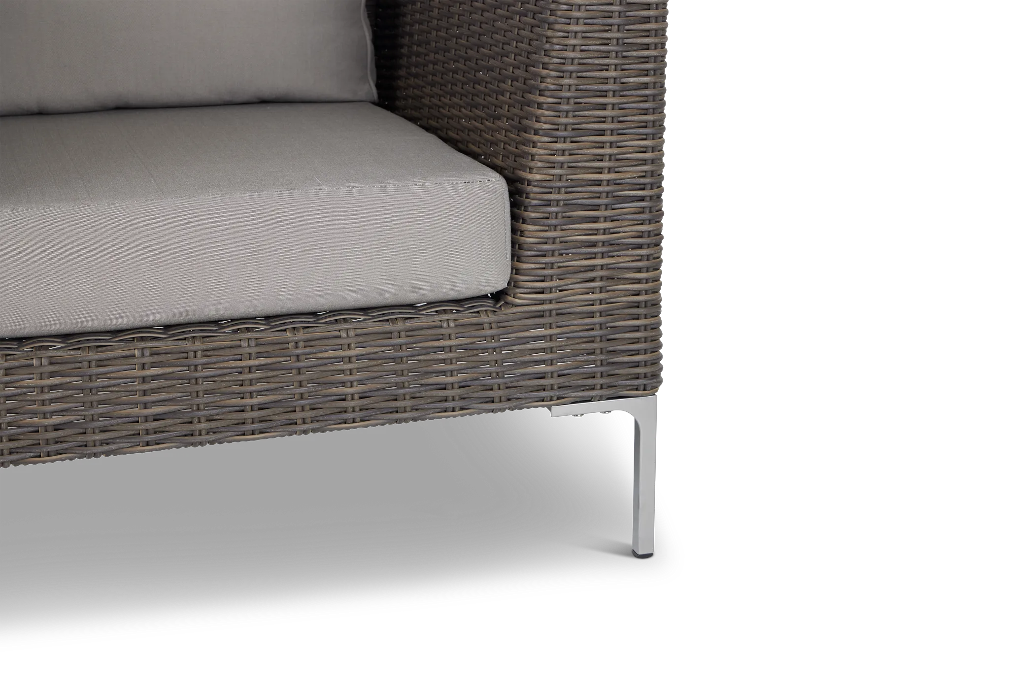 Tulum Gray Woven Cushioned Arm Chair