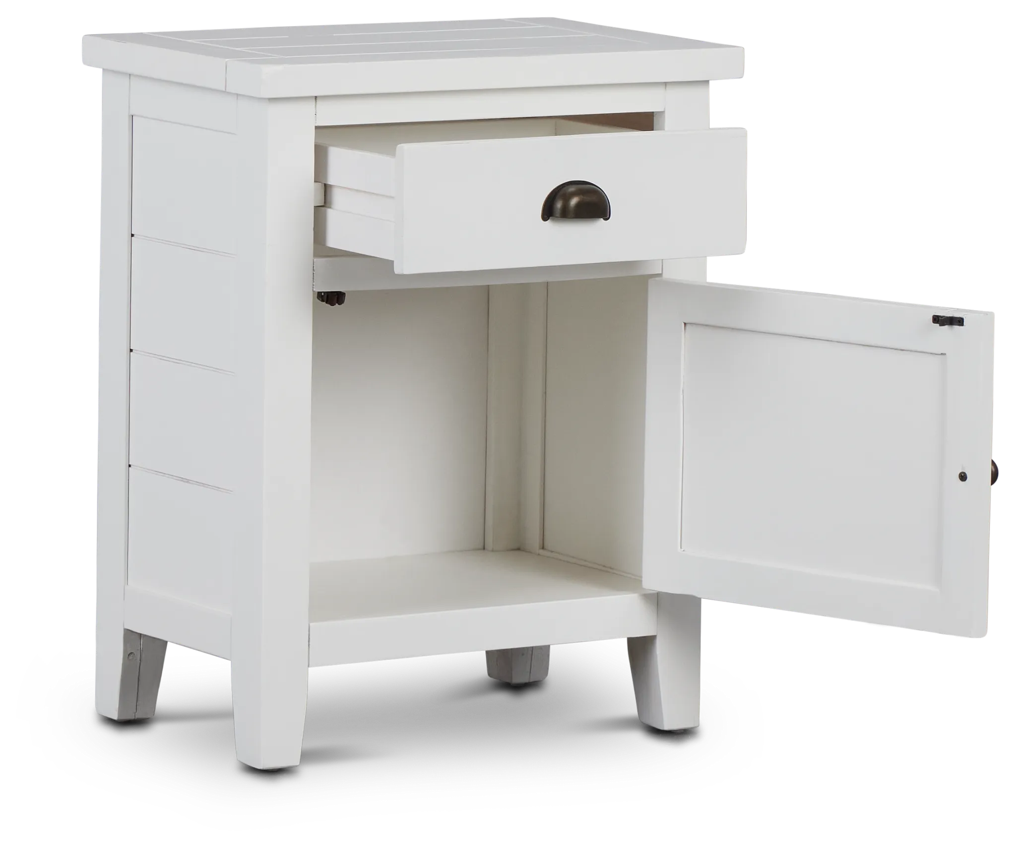 Bismark White Storage Accent Table