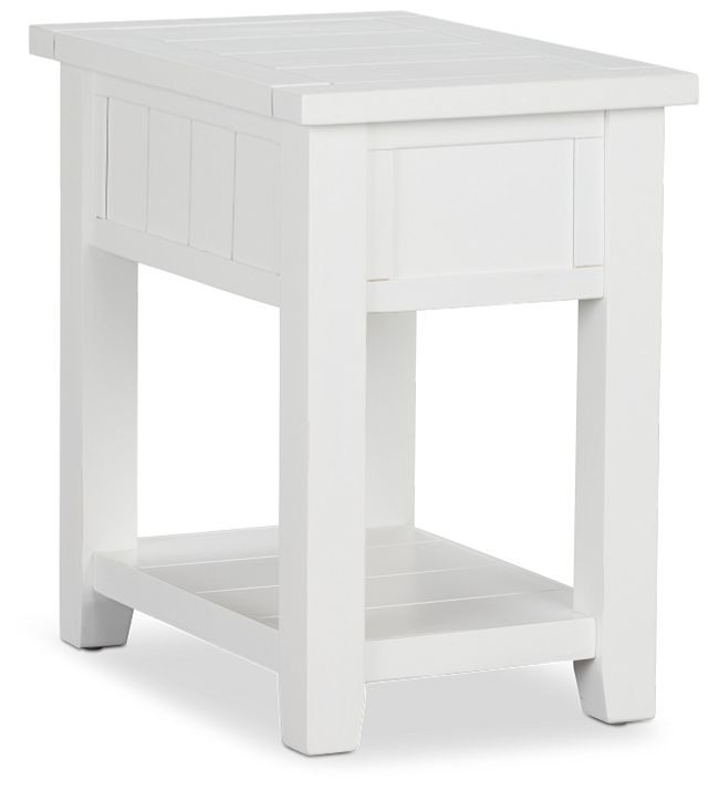 Bismark White Chairside Table