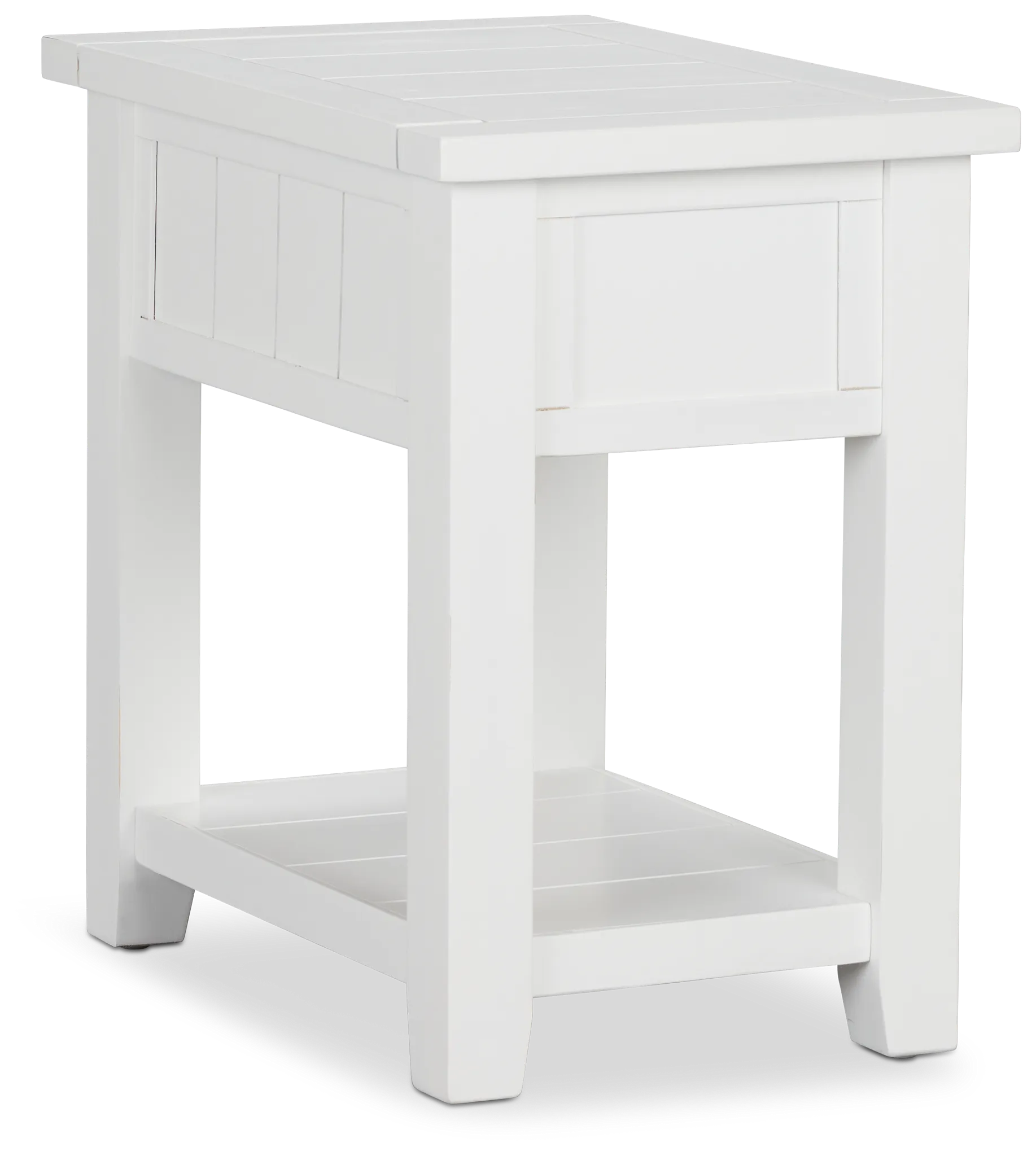 Bismark White Chairside Table