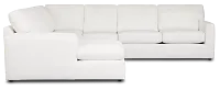 Rhodes White Fabric Large Left Chaise Sectional