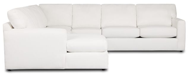 Rhodes White Fabric Large Left Chaise Sectional
