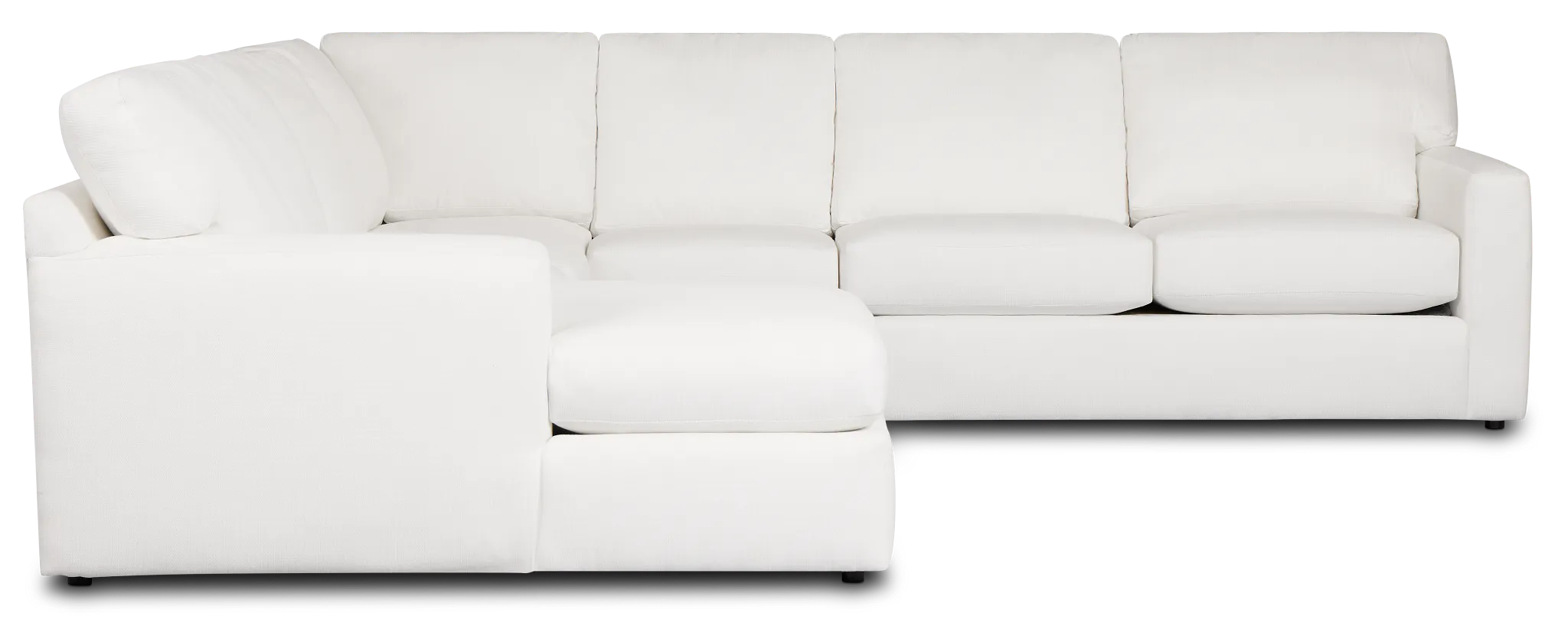 Rhodes White Fabric Large Left Chaise Sectional