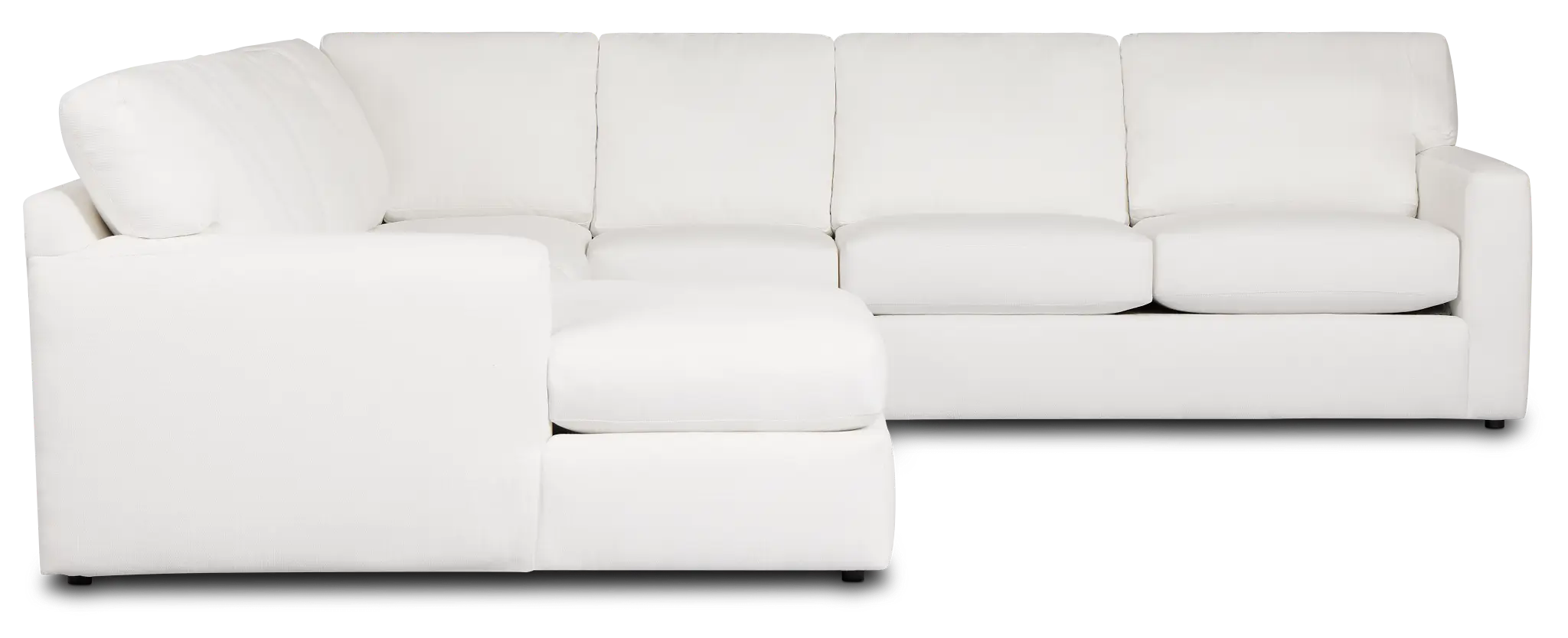 Rhodes White Fabric Large Left Chaise Sectional Rhodes White Fabric Large Left Chaise Sectional