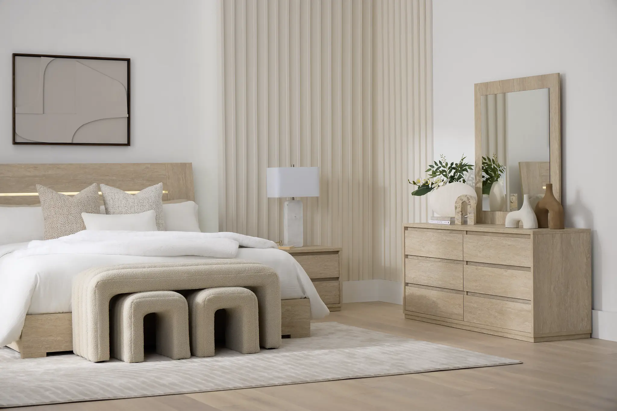 Malta Light Gray Dresser & Mirror Malta Light Gray Dresser & Mirror