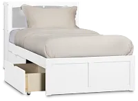 Charleston White Bookcase Bed With 2 Storage Drawers