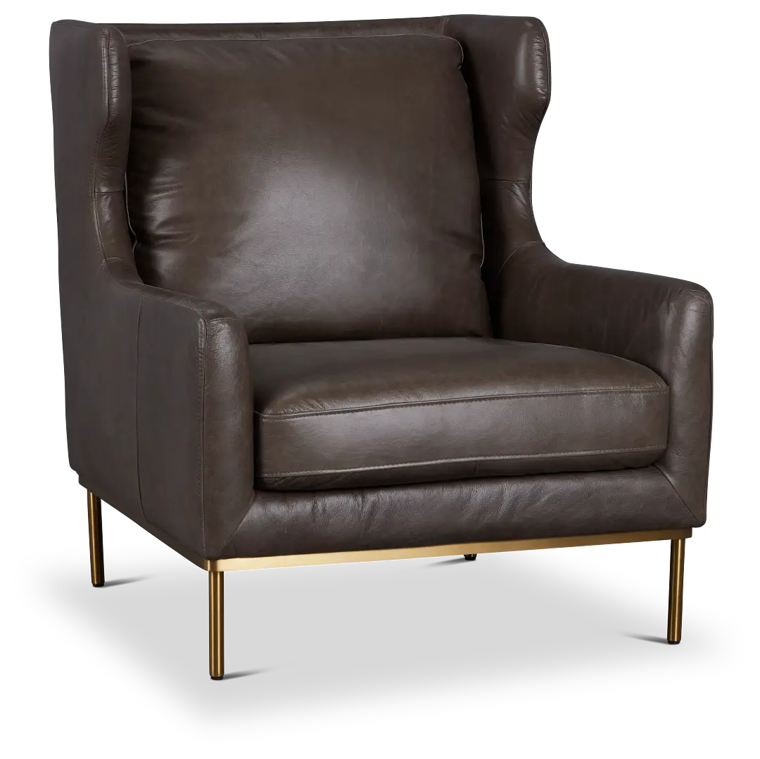 Cassian Dark Gray Leather Accent Chair Cassian Dark Gray Leather Accent Chair