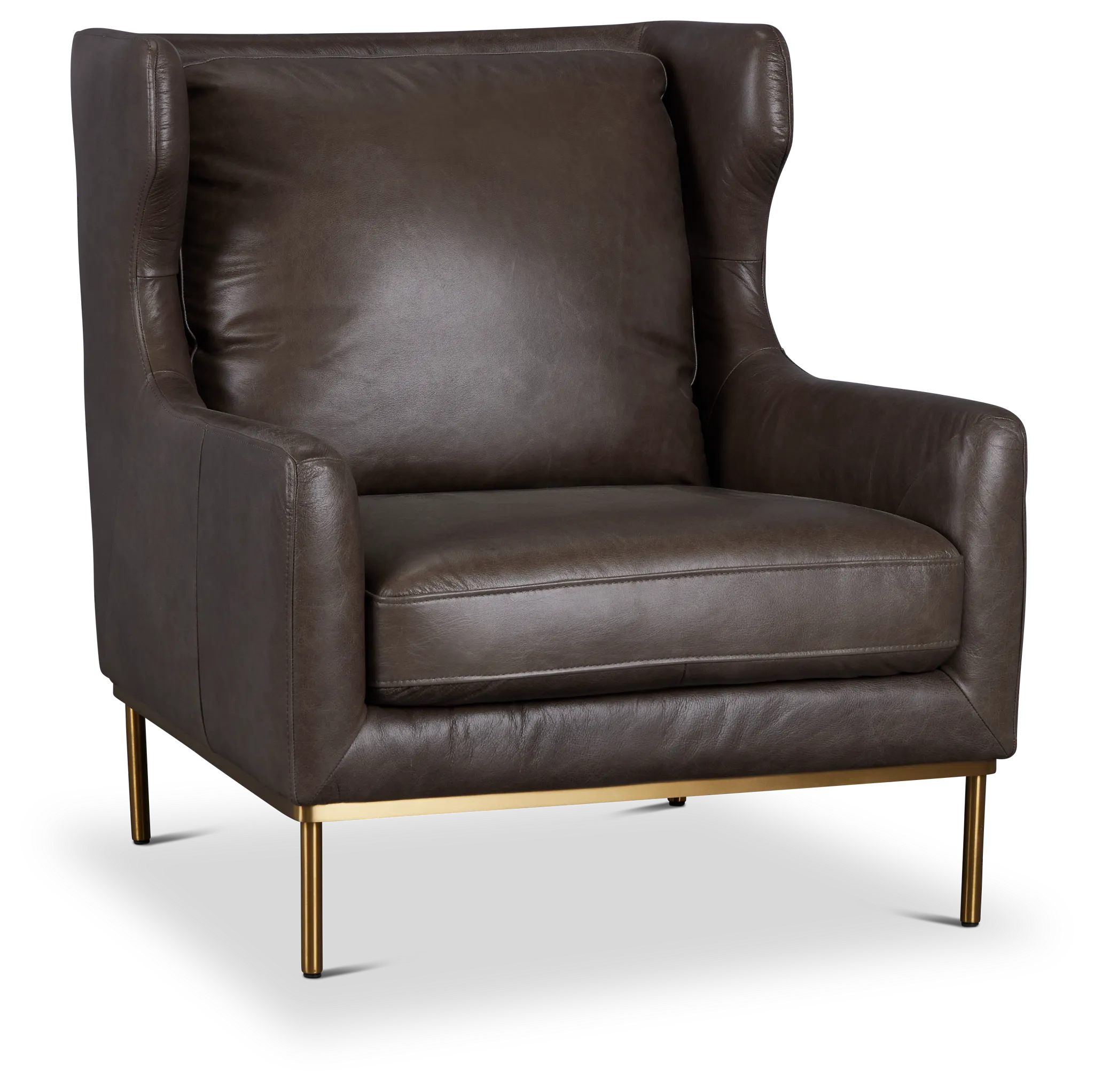 Cassian Dark Gray Leather Accent Chair