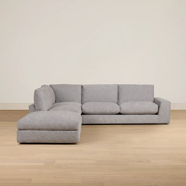 Calista Pewter Fabric Large Left Bumper Sectional