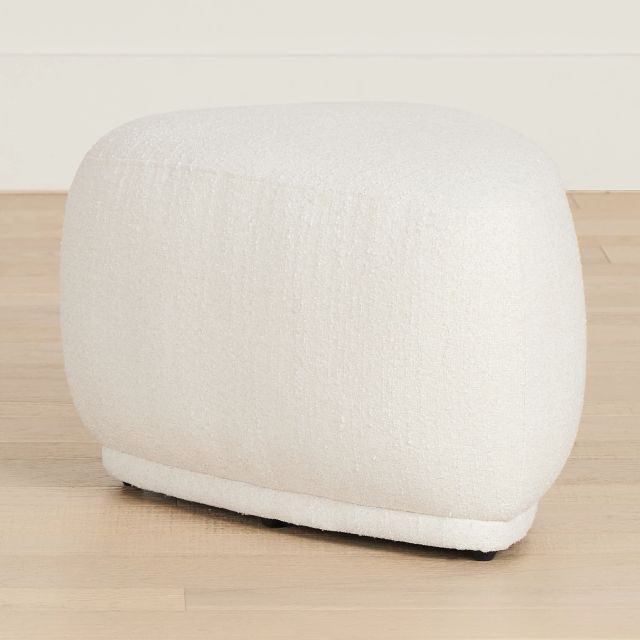 Jovi White Fabric Small Accent Ottoman
