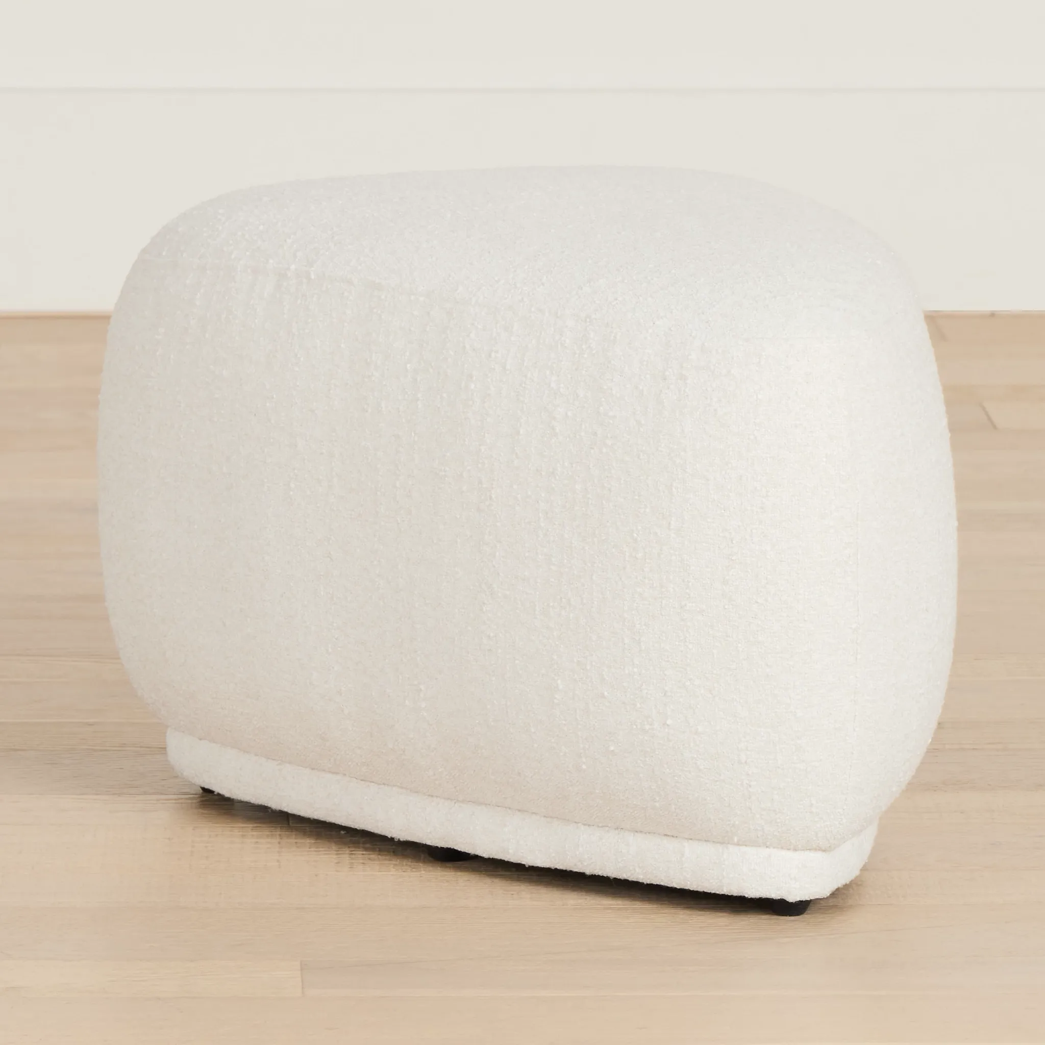 Jovi White Fabric Small Accent Ottoman