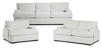 Alpha White Fabric Living Room