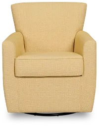 Harley Yellow Fabric Swivel Accent Chair