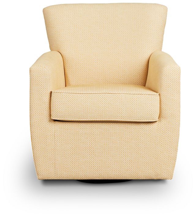 Harley Yellow Fabric Swivel Accent Chair