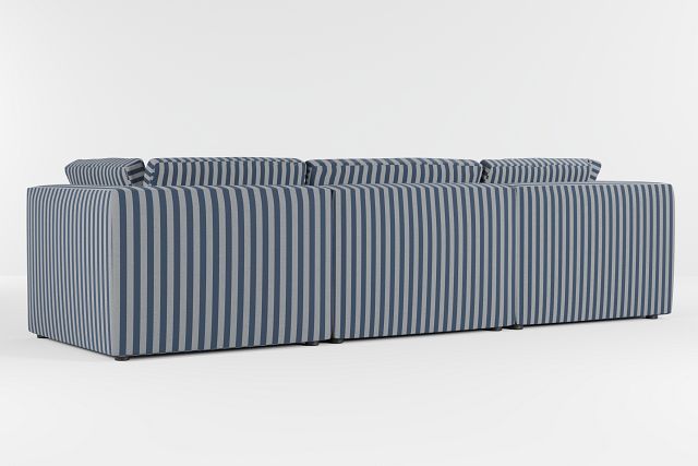 Destin Sea Lane Navy Fabric 3 Piece Modular Sofa