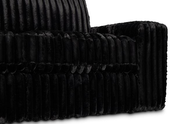 Teddy Black Fabric Small Two-arm Sectional