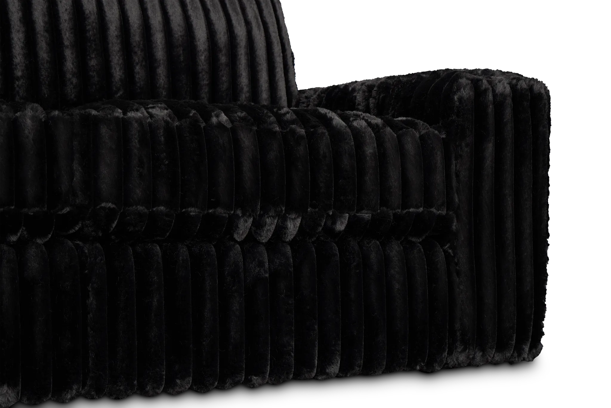 Teddy Black Fabric Small Two-arm Sectional