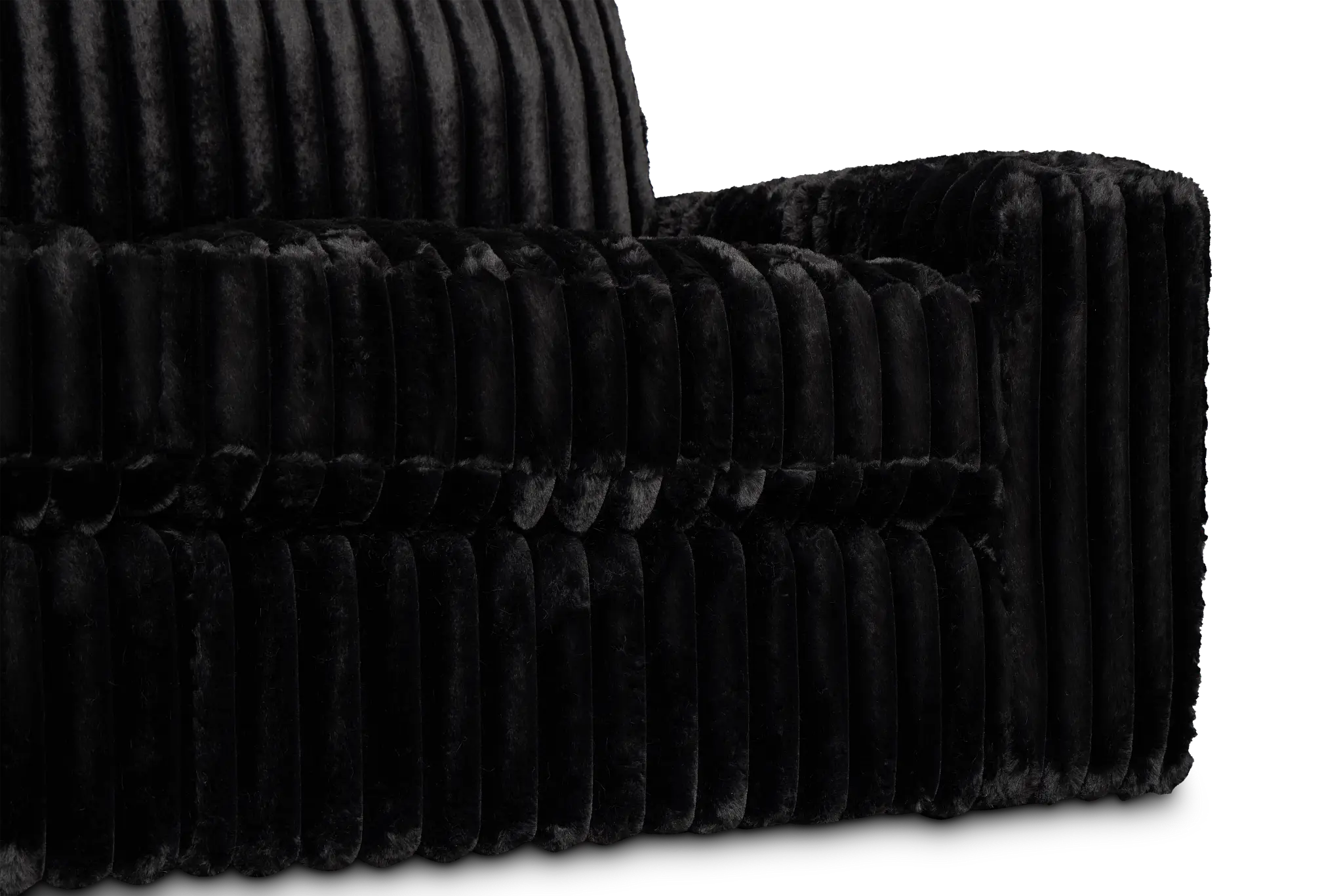 Teddy Black Fabric Small Two-arm Sectional Teddy Black Fabric Small Two-arm Sectional