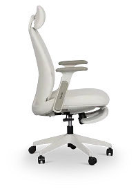 Nora White Upholstered Desk Chair