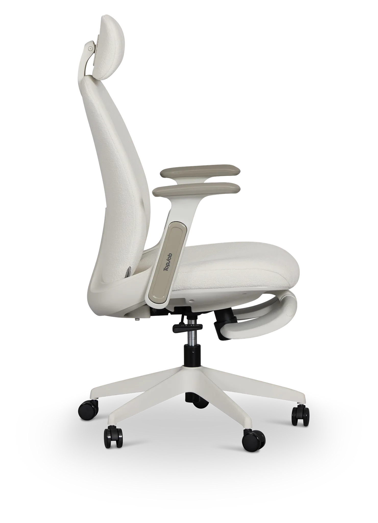 Nora White Upholstered Desk Chair