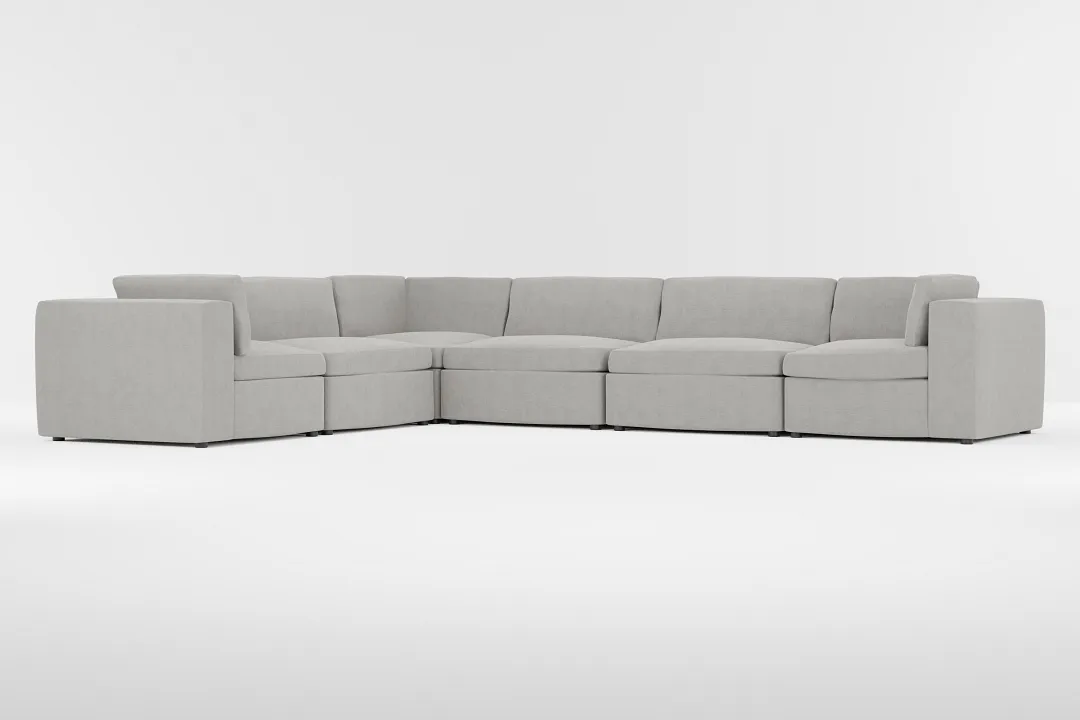 Destin Maguire Gray Fabric 6-piece Modular Sectional