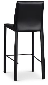 Lugo Black 27" Upholstered Barstool