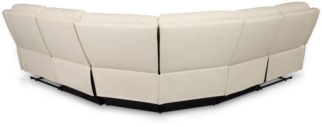 Walker Ivory Lthr/vinyl Small Two-arm Manually Reclining Sectional