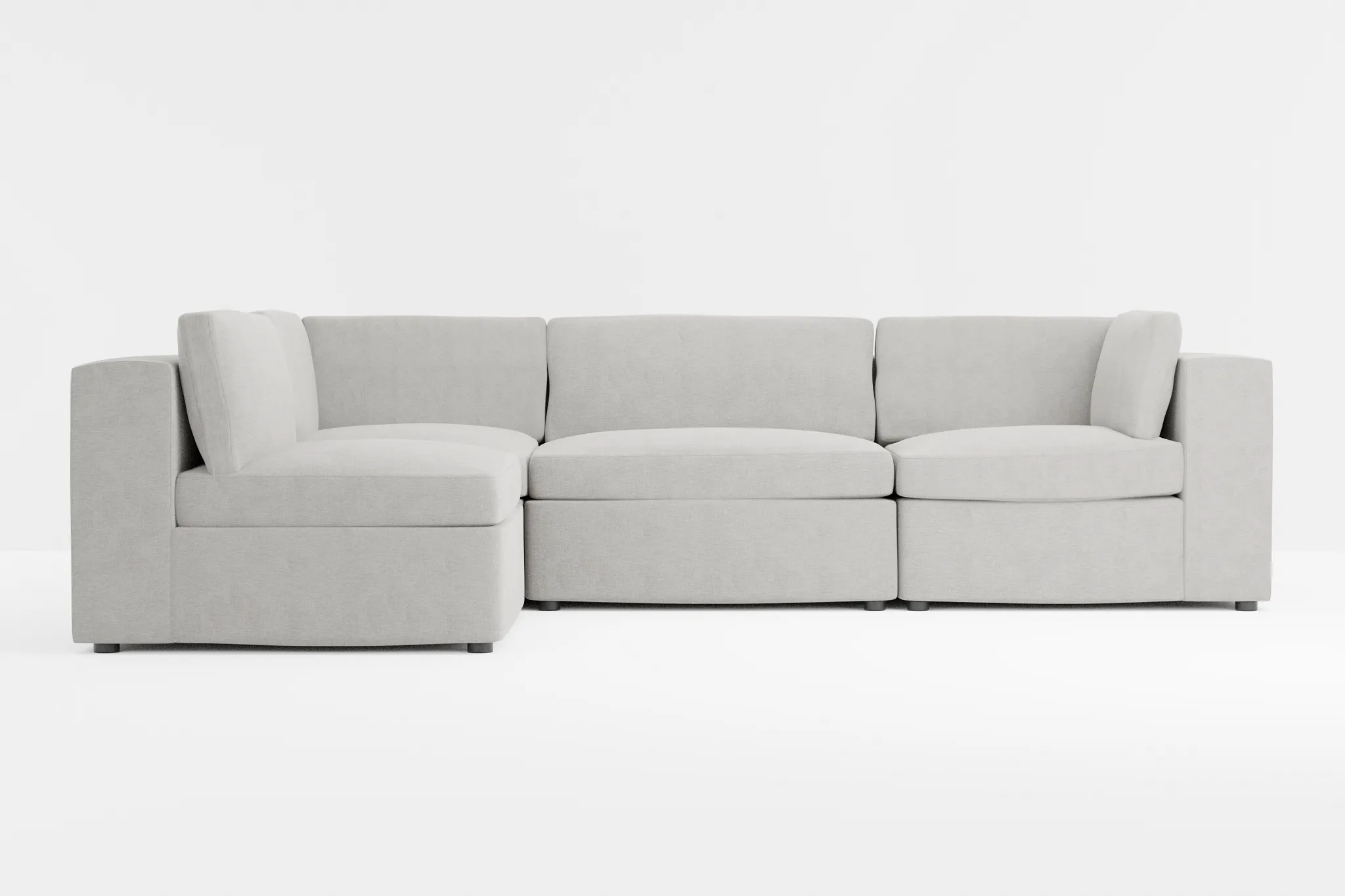 Destin Maguire Gray Fabric 4-piece Modular Sectional