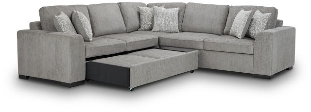 Blakely Gray Fabric Medium 2-arm Left Facing Sleeper Sectional