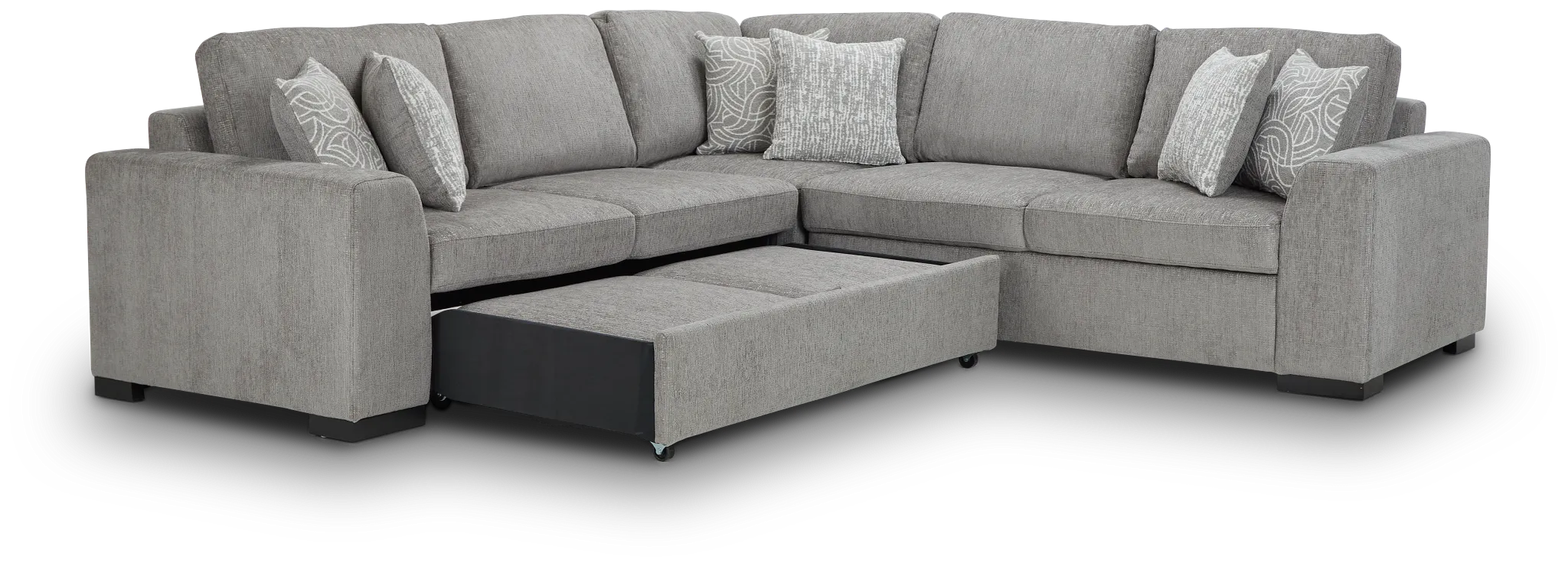 Blakely Gray Fabric Medium 2-arm Left Facing Sleeper Sectional