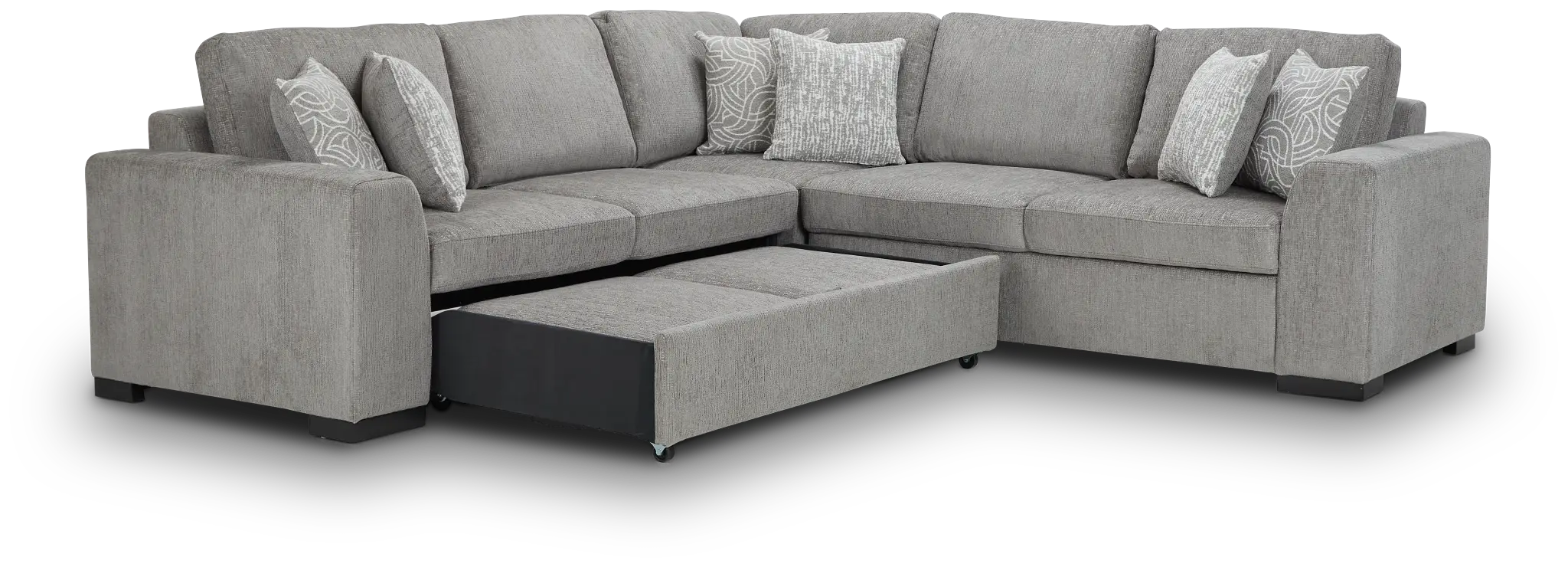 Blakely Gray Fabric Medium 2-arm Left Facing Sleeper Sectional Blakely Gray Fabric Medium 2-arm Left Facing Sleeper Sectional