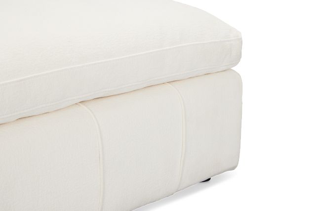 Cruz White Fabric Ottoman