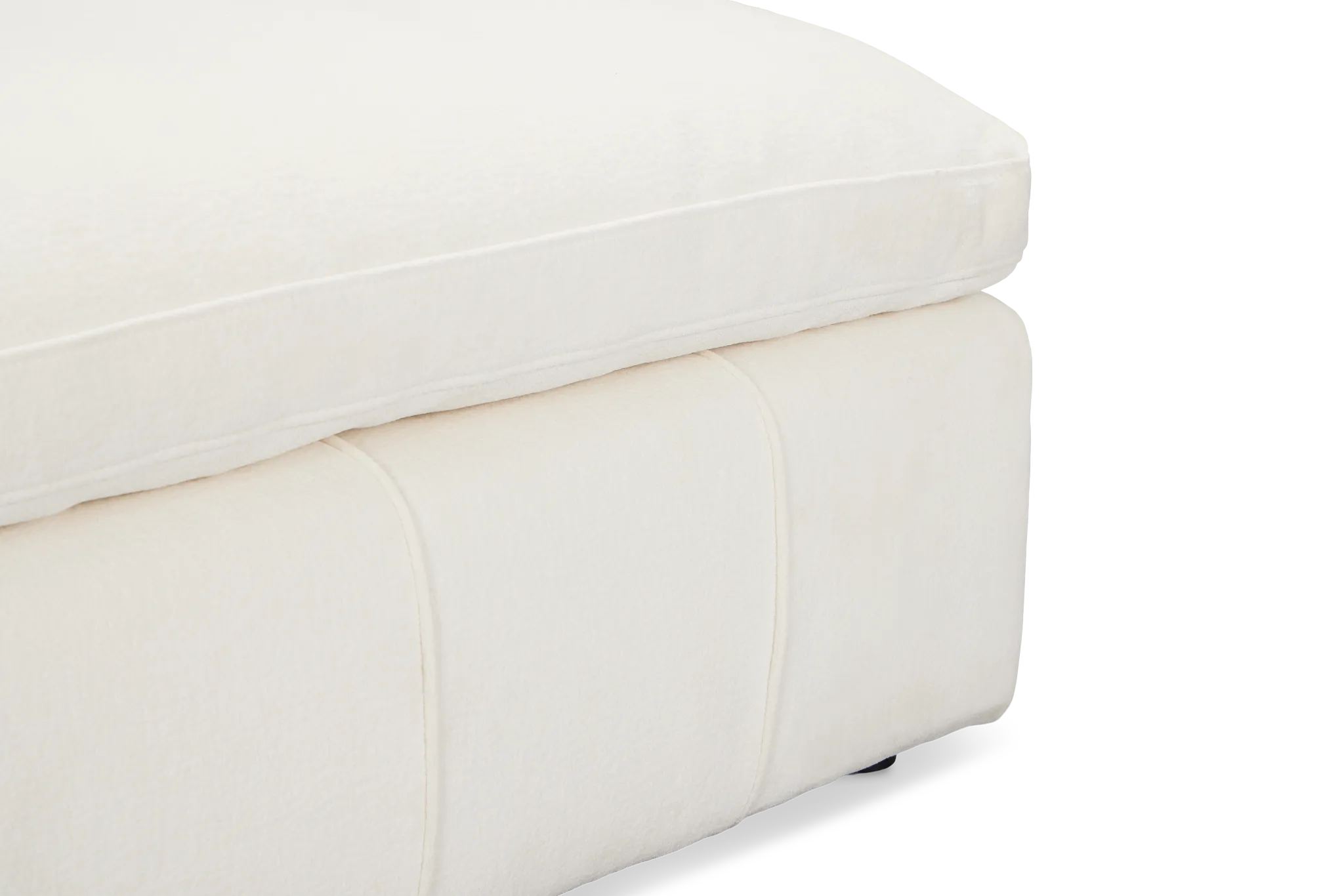 Cruz White Fabric Ottoman