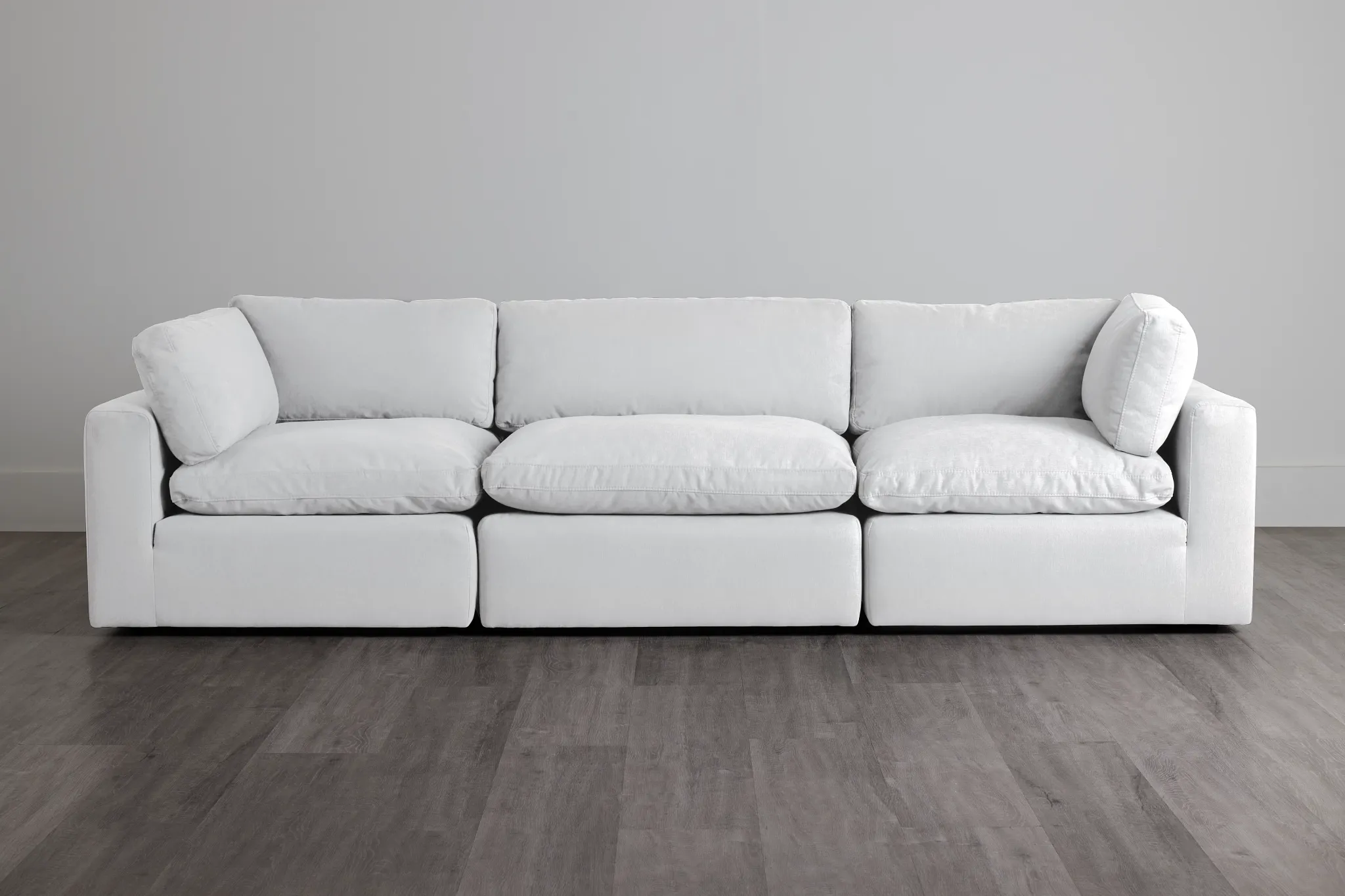 Grant White Fabric 3-piece Modular Sofa