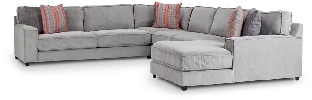 Taylor Gray Fabric Medium Right Chaise Sectional