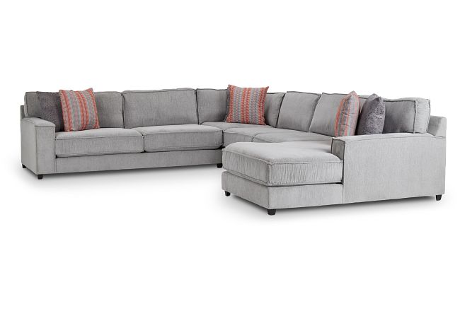 Taylor Gray Fabric Medium Right Chaise Sectional