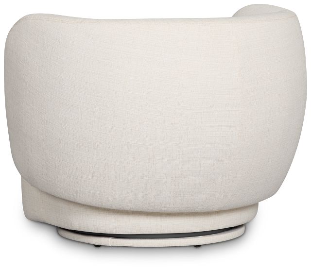 Cleo Light Beige Fabric Swivel Accent Chair