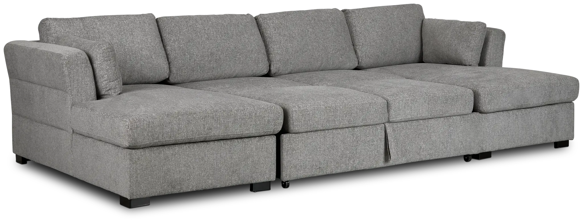 Amber Dark Gray Fabric Double Chaise Sleeper Storage Sectional Amber Dark Gray Fabric Double Chaise Sleeper Storage Sectional