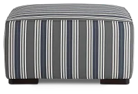 Amuse Blue Stripe Accent Ottoman