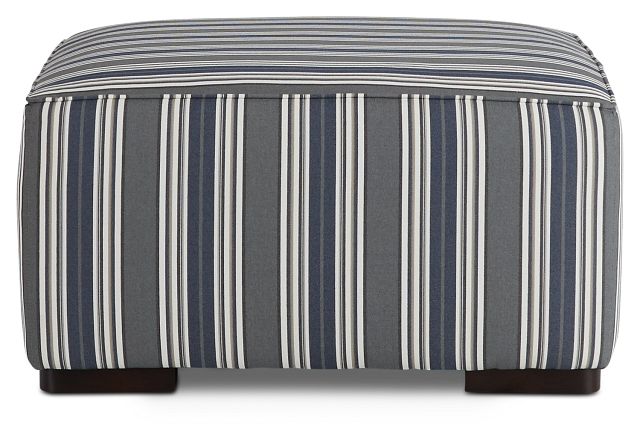 Amuse Blue Stripe Accent Ottoman