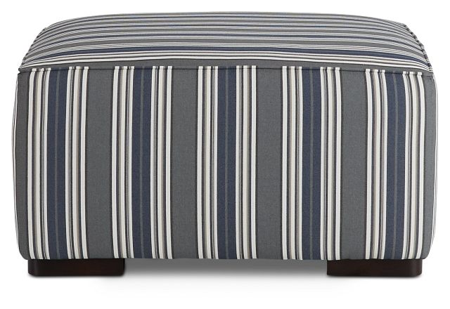 Amuse Blue Stripe Accent Ottoman