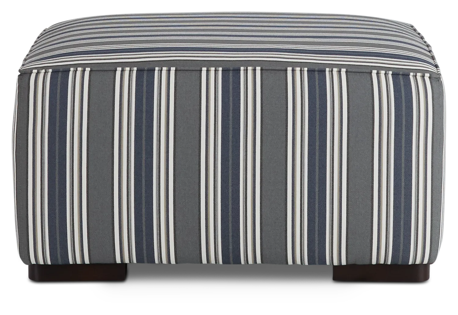 Amuse Blue Stripe Accent Ottoman