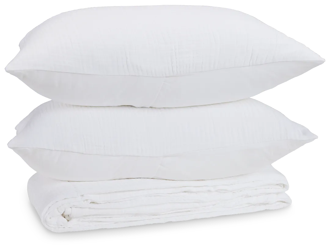Cardaff White 3-piece Duvet Set